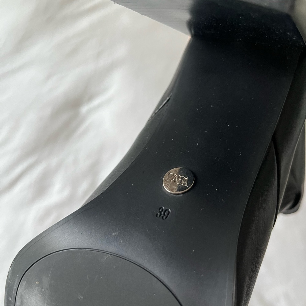 Zara Black Knee-High Boots - Picture 3 of 9